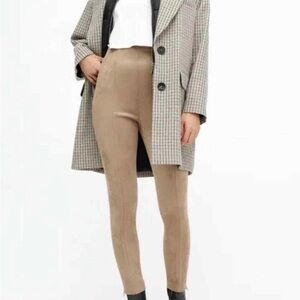 Zara Beige High-Waisted Women's Pants
